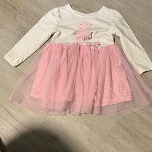 Disney Princess Pink and White Long Sleeve Dress